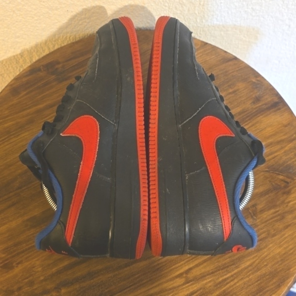 Nike Air Force 1 Black RED SWOOSH Athletic Shoes Mens Sneakers Sz.10